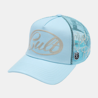 Cult Of Individuality | Mesh Back Trucker Hat "Community" In Blue Glow