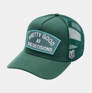 Cult Of Individuality | Mesh Trucker Hat "Good At Bad Decisions" In Bayberry