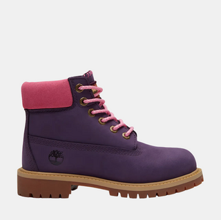 TImberland | Junior Premium 6-Inch Waterproof Boot (Dark Purple Nubuck/Pink)