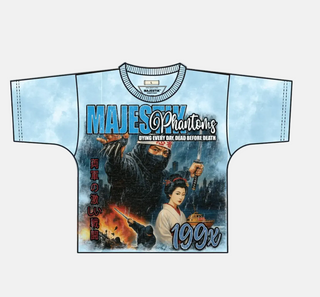 Majestik | GARMENT DYED DTG GRAPHIC TEE W RHINESTONE (Blue)