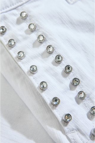 See You In Paradise | Heavy Metal Denim Shorts (White)