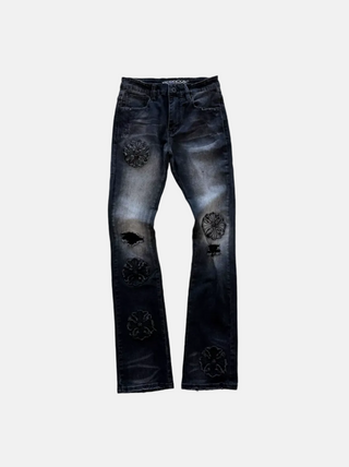 Vicious | Stacked Patch Denim - Black - VC1098