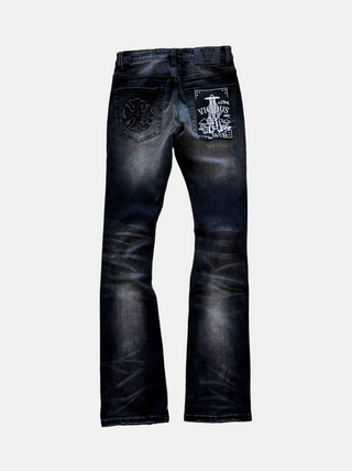 Vicious | Stacked Patch Denim - Black - VC1098