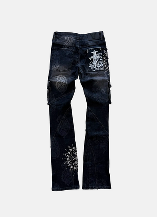 Vicious | Rhinestone Denim - Black - VC1103