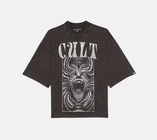 Cult Of individuality | Oversized Short Sleeve Crew Neck Tee "Lose Your Mind" in Vintage Charcoal