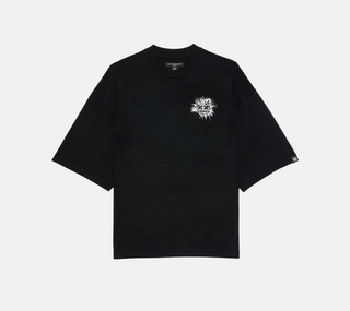 Cult Of individuality | Oversized Short Sleeve Crew Neck Tee "Splatter Logo" in Black