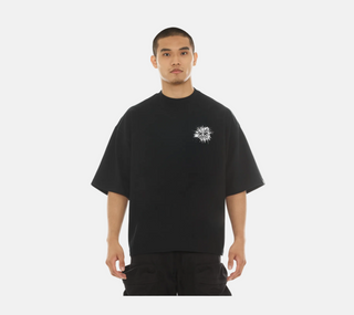 Cult Of individuality | Oversized Short Sleeve Crew Neck Tee "Splatter Logo" in Black