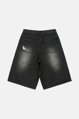 RTA | GUSTAVO DENIM SHORT | FRAY NOIR SIDE CROSS
