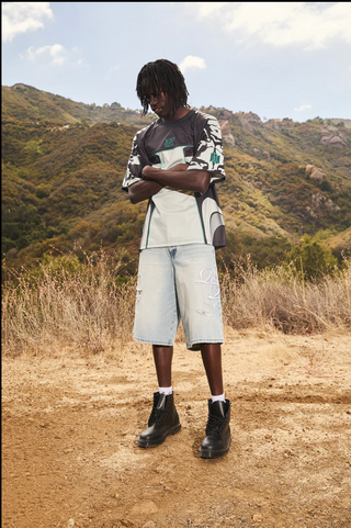 RTA | GUSTAVO DENIM SHORT | SOFT HORIZON CURSIVE