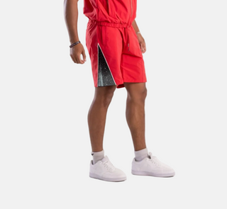 KINDRED | RHINESTONE NYLON SHORTS (RED)