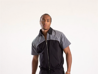 KINDRED | RHINESTONE NYLON TOP (BLACK/GREY)