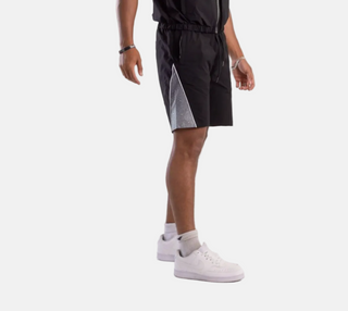 KINDRED | RHINESTONE NYLON SHORTS (BLACK/GRAY)