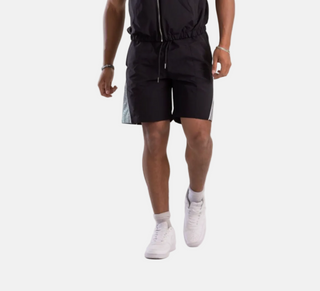 KINDRED | RHINESTONE NYLON SHORTS (BLACK/GRAY)