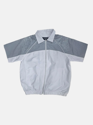 KINDRED | RHINESTONE NYLON TOP (WHITE/GRAY)