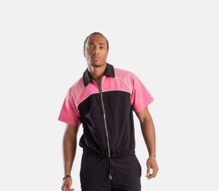 KINDRED | RHINESTONE NYLON TOP (BLACK/PINK)