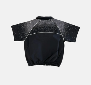 KINDRED | RHINESTONE NYLON TOP (BLACK/BLACK)