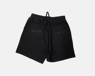 Mr.Wave | RESIDENTIAL (JET BLACK & RED Embroidery) SHORTS