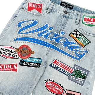 Vicious | PATCH DENIM SHORTS (LIGHT BLUE)