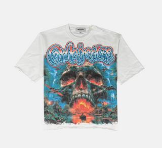 Majestik | PRINTED TEE W/RHINESTONES (EGGSHELL)