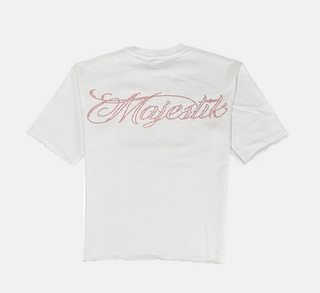 Majestik | PRINTED TEE W/RHINESTONES (EGGSHELL)