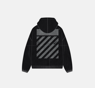 OffWhite | REFLECTIVE DIAG WINDBREAKER JACKET (BLACK)