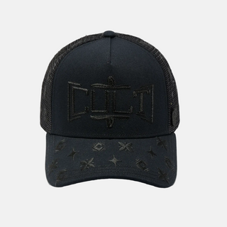 Cult Of Individuality | Mesh Back Trucker Hat "Rope Logo" In Black