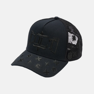Cult Of Individuality | Mesh Back Trucker Hat "Rope Logo" In Black