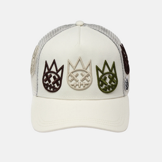 Cult Of Individuality | Mesh Back Trucker Hat "Multi Logo" In Winter White