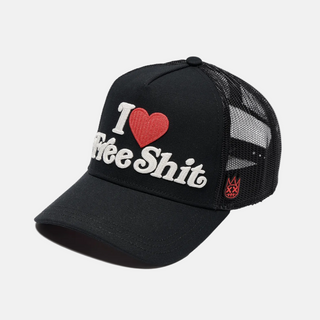 Cult Of Individuality | Mesh Back Trucker Hat "I Love Free Shit" In Black