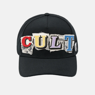 Cult Of Individuality | Mesh Back Trucker Hat "Cult Newsprint" In Black