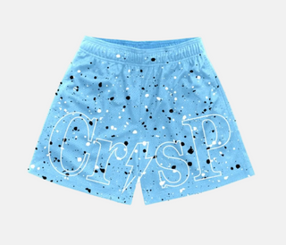 Crisp | Blue Paint Splatter Shorts