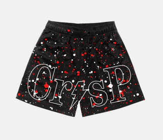 Crisp | Black Paint Splatter Shorts