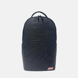 Sprayground | SHARK CENTRAL EMBOSSED BLACK NYLON BACKPACK
