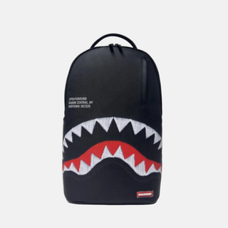 Sprayground | SHARK CENTRAL BLACK EMBROIDERED SHARK BACKPACK