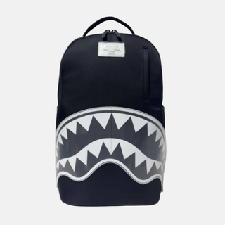 Sprayground | SHARK CENTRAL WHITE STENCIL SHARK BLACK NYLON BACKPACK