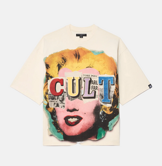 Cult Of individuality | Oversized Short Sleeve Crew Neck Tee "Every Secret Has A Lie In Winter White