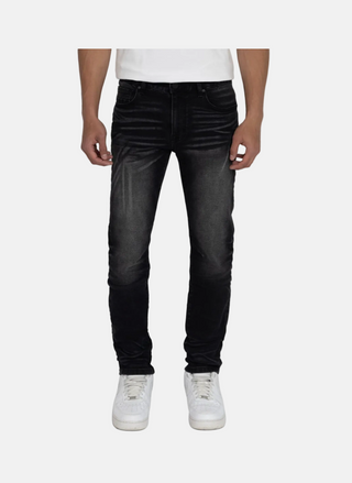 Smoke Rise | ESSENTIAL DRY EFFECT WASHED JEANS (HEMATITE BLACK)