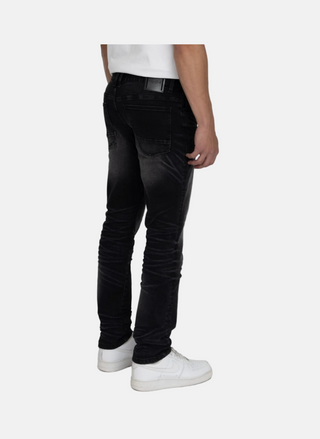 Smoke Rise | ESSENTIAL DRY EFFECT WASHED JEANS (HEMATITE BLACK)