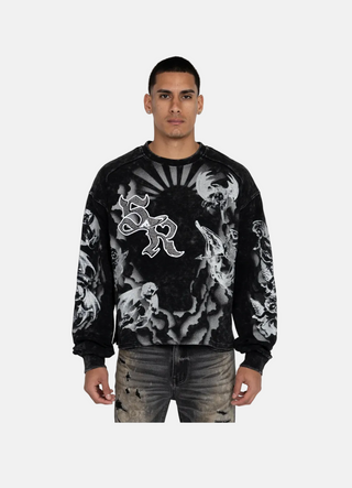 Smoke Rise | Trouble In Peace Thermal LS Tee - Black