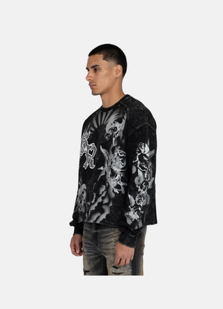 Smoke Rise | Trouble In Peace Thermal LS Tee - Black