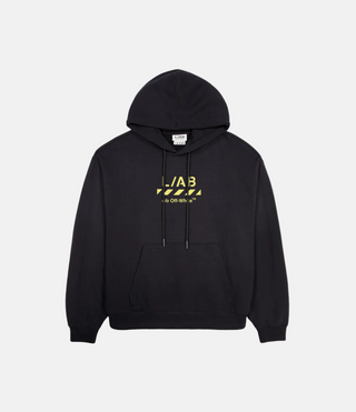 L/AB OffWhite | DIAG GARMENT WASH HOODIE (BLACK)