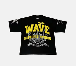 Mr.Wave | WDS UNIVERSITY (BLACK) OVERSIZED TEE