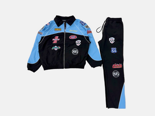 Kindred | Nylon sweatsuit with patches (Blue/Black)