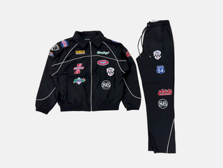 Kindred | Nylon sweatsuit with patches (Black)