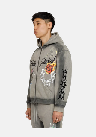 Smoke Rise | Endless Pursuit Studded Hoodie - December Sky