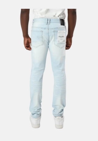Smoke Rise | Essential Dry Effect Washed Jeans - Garrett Blue