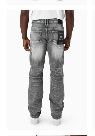 Smoke Rise | Heavy Rip & Repaired Jeans - Ceres Grey