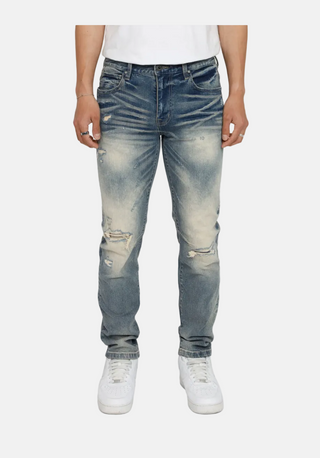 Smoke Rise | Vintage Washed Jeans - Bruno Blue