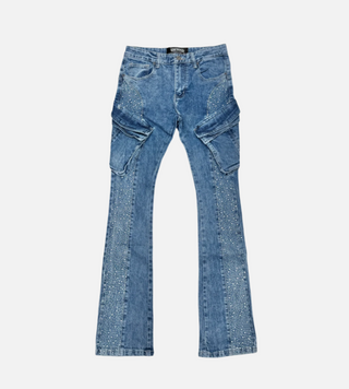 Vicious | SIDE STONE CARGO FLARE DENIM PANT