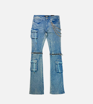 Elite Kids | Full Stone Stacked Denim Blue